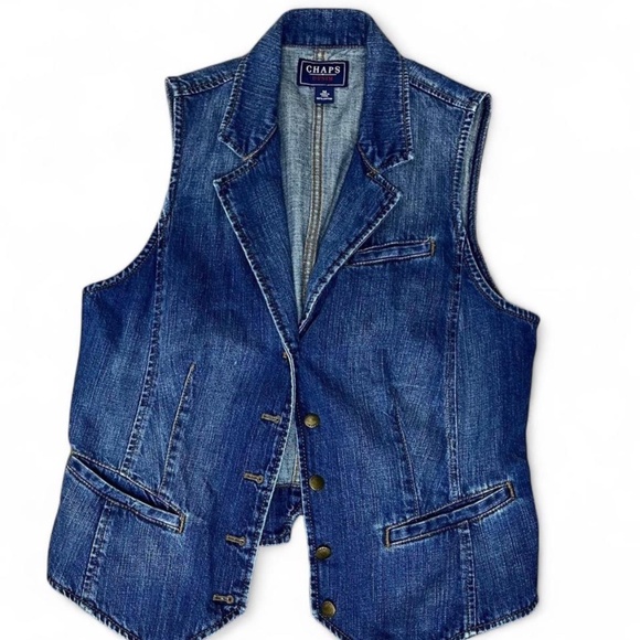 Chaps Adjustable Denim Vest - Picture 3 of 6